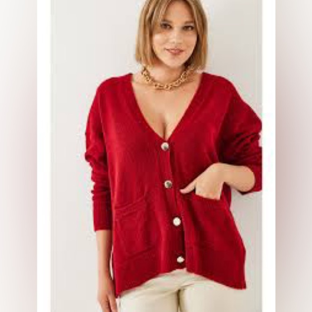 Cashmere A -Line Button Front Cardigan/Sweater